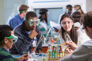 College students in a lab