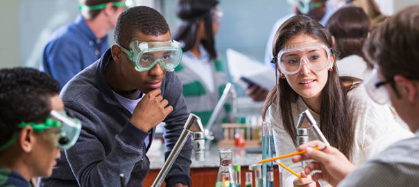 College students in a lab