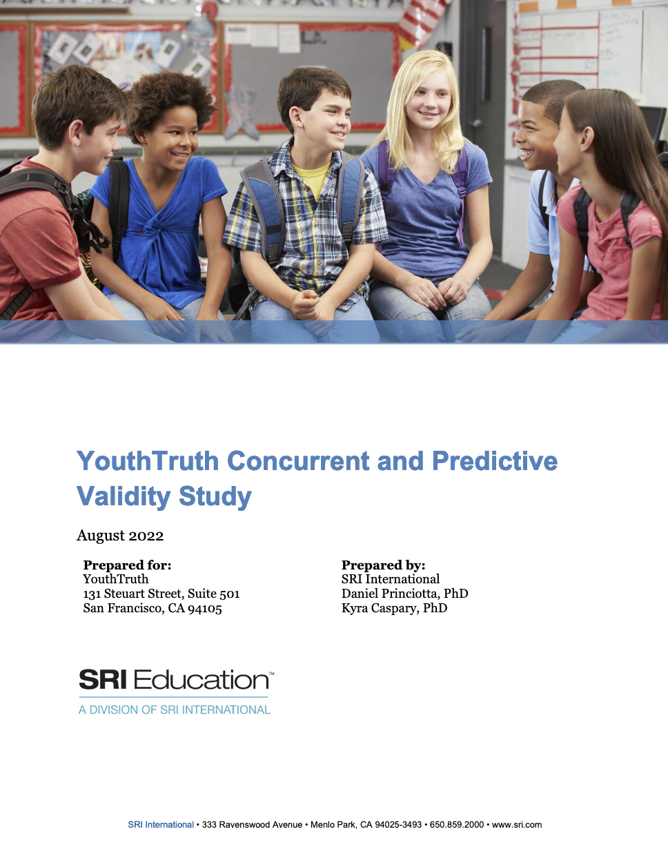 Cover of YouthTruth Concurrent and Predictive Validity Study Report