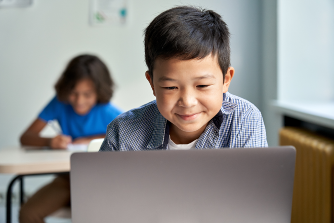 Student on a laptop