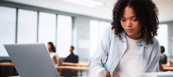 College Student with laptop
